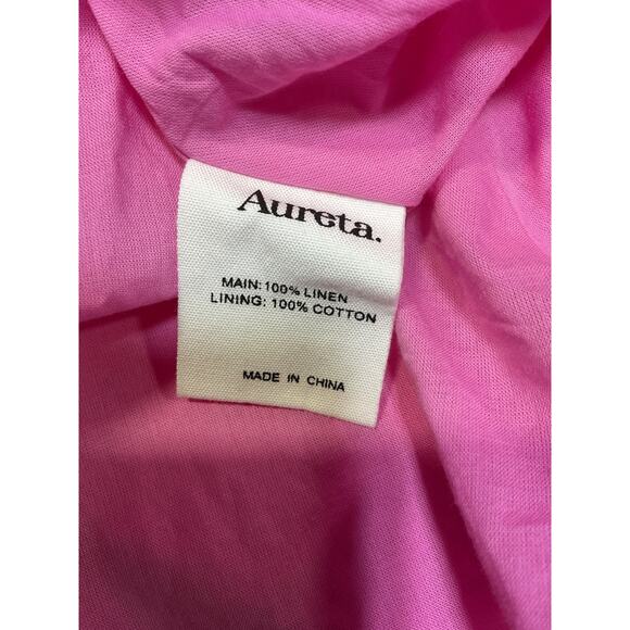 Aureta. 'Penelope' Pink Linen Mini Dress Size XS - Picture 5 of 5